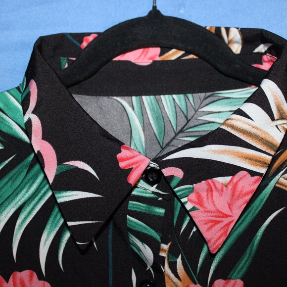 SHEIN CURVE Tropical Shirt and Shorts Co-ord Set 1XL - Picture 5 of 14